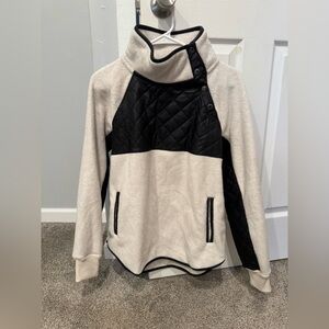 Abercrombie & Fitch Asymmetrical Snap Closure Faux Leather Pullover